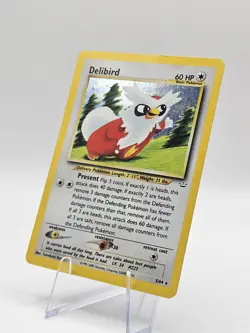Pokemon TCG Delibird Neo Revelation Holo Rare Card 5/64 MP Condition - Image 2