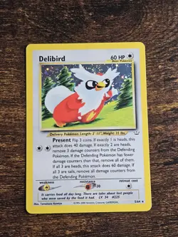 Pokemon TCG Delibird Neo Revelation Holo Rare Card 5/64 MP Condition - Image 5