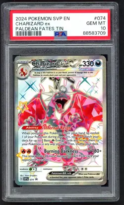 Pokemon Card - PSA 10 Charizard Ex 074 - Paldean Fates Promo - GEM MT - PSA10 - Image 1