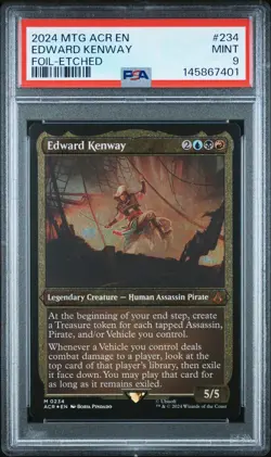 2024 MTG ASSASSIN'S CREED FOIL-ETCHED #234 EDWARD KENWAY PSA 9 - Image 1