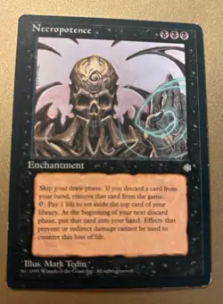 MTG Necropotence Ice Age Rare Black Enchantment LP Old School Reserved List - Image 1