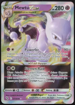 Pokemon Mewtu VSTAR Holo Rare VSTAR Pokemon GO 031/078 NM DE - Image 1