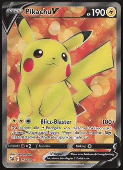 Pokemon Pikachu V Ultra Rare Strahlende Sterne 157/172 NM DE - Image 1