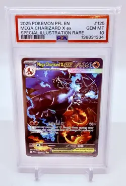 Mega Charizard X EX 125/094 SIR Phantasmal Flames ME:02 Pokemon PSA 10 GEM MINT - Image 1