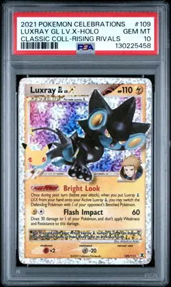 PSA 10 GEM MINT Luxray GL LV.X 109/111 Celebrations Classic Coll. Holo Pokemon - Image 1