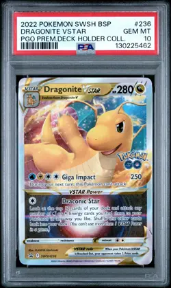 PSA 10 GEM MINT Dragonite VSTAR SWSH236 Black Star Promos GO Stamped Pokemon TCG - Image 1