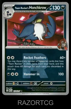 TEAM ROCKET'S HONCHKROW (TEAM ROCKET) 127/217 R ASCENDED HEROES POKEMON NM/M - Image 2