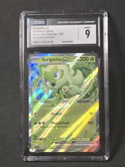 Sprigatito ex #087 2024 Black Star Promos Pokemon Adventure Chest,Holo CGC 9 - Image 1