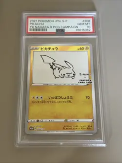 Pokemon Japanese Pikachu 2021 YU NAGABA Promo 208/S-P PSA 10 - Image 1