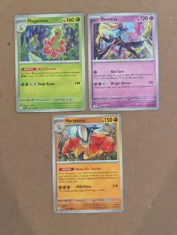Pokemon TCG Mega Evolution Meganium, Xerneas, Hariyama Non-holo Deck Exclusive - Image 1