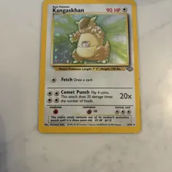 1999 Pokemon TCG Kangaskhan Holo Rare Card 05/64 Jungle MP - Image 3