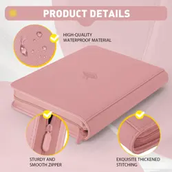 Trading Card Binder 9 Pocket, 360 Card Capacity, Pink Double-Sided Album - Image 3