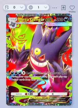 Pokemon TCG Pocket - Mega Gengar Ex - 2⭐ Card - English - Fast Delivery - Image 1