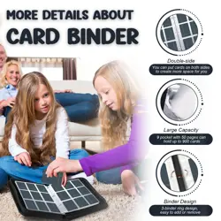 900 Pockets Card Binder with 50 Removable Sleeves - Zippered Storage Album - Image 3