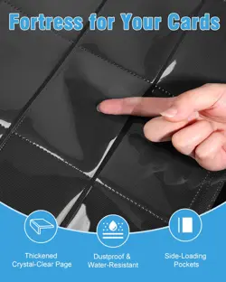 Card Binder 2 Pack 1080 Capacity PU Leather 30 Pages with Zipper - Anti-Bend - Image 3