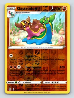 Stage 1 Gastrodon HP 130 Earthquake Attack Rarity Yellow Pokemon Card - Image 1