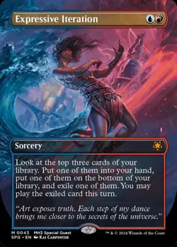1x Expressive Iteration - Foil - Borderless Light Play MTG Magic - Kid Icarus - - Image 1