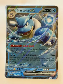 BLASTOISE EX 009/165 DOUBLE RARE 151 POKEMON NM/M - Image 1
