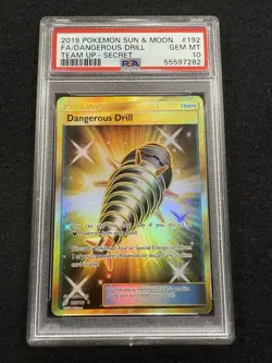 Pokemon Dangerous Drill Gold Secret Rare 192/181 from Team Up in a PSA 10 !! - Image 1