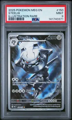 2025 POKEMON MEG EN-MEGA EVOLUTION ILLUSTRATION RARE #150 STEELIX PSA 9 - Image 1