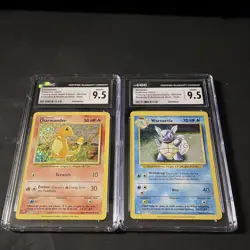 Pokemon CGC 9.5 Graded Lot 2 Charmander 001/034 & Wartortle 002/034 Holo - Image 1
