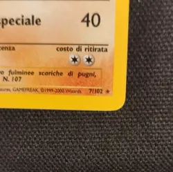 Pokemon Hitmonchan 7/102 Base Set Holo RARE ITALIAN EXCELLENT Condition SWIRL - Image 5
