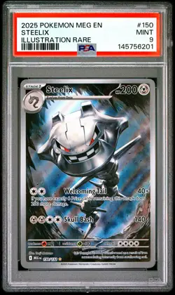 2025 POKEMON MEG EN-MEGA EVOLUTION ILLUSTRATION RARE #150 STEELIX PSA 9 - Image 1