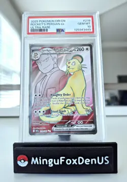 2025 POKEMON DRI EN-DESTINED RIVALS ULTRA RARE TEAM ROCKET'S PERSIAN EX PSA 10 - Image 1