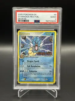 2005 POKEMON EX DEOXYS #8 GYARADOS-REVERSE FOIL PSA 2 - Image 1