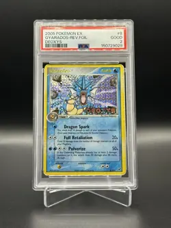 2005 POKEMON EX DEOXYS #8 GYARADOS-REVERSE FOIL PSA 2 - Image 2