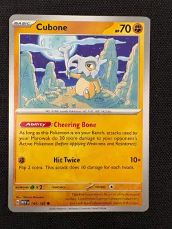 Cubone 104/165 Non-Holo Scarlet & Violet 151 Pokemon TCG NM - Image 1