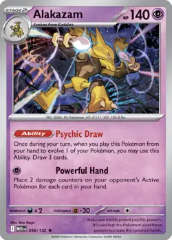 Alakazam 056/132 Pokemon ME01: Mega Evolution Holo Rare 2025 NM - Image 1