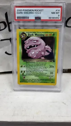 2000 DARK WEEZING HOLO RARE TEAM ROCKET POKEMON TCG PSA 8 NEAR MINT-MINT #14/82 - Image 2