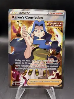 Karen's Conviction 193/198 Pokemon Chilling Reign Ultra Rare Full Art Holo NM - Image 1