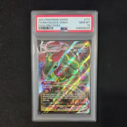 2021 POKEMON SWORD & SHIELD EVOLVING SKIES #111 FULL ART/RAYQUAZA VMAX PSA 10 - Image 1