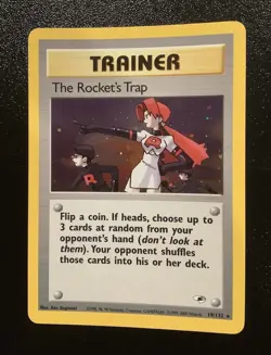 Pokemon The Rocket's Trap Holo Rare Gym Heroes 19/132 WOTC Vintage 2000 - Image 1