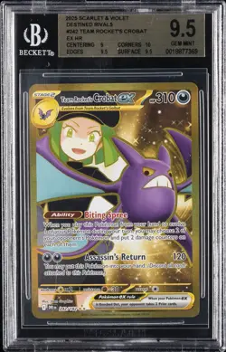 2025 POKEMON DRI EN-DESTINED RIVALS HYPER RARE TEAM ROCKET'S CROBAT EX BGS 9.5 - Image 1