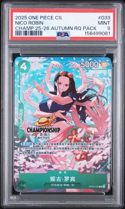 ONE PIECE SIMPLIFIED CHINESE CHAMP 25-26 AUTUMN PACK #033 NICO ROBIN PSA 9 POP10 - Image 1