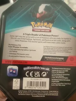Pokemon TCG: Darkeai Triple Whammy Collectors Tin - Factory Sealed - Image 3