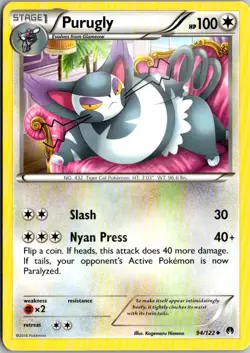 Purugly Pokemon BREAKpoint 94/122 LP - Image 1