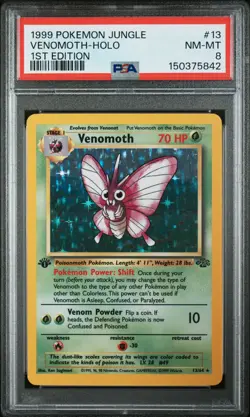 1999 Pokemon Jungle 1st Edition 13 Venomoth PSA 8 150375842 - Image 1