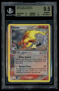 2005 Pokemon EX Delta Species #5 Flareon Holo BGS 9.5 - Image 1