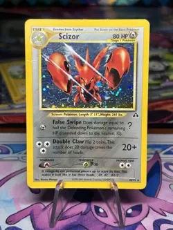 Pokemon TCG Scizor Neo Discovery 10 Holo Unlimited Holo Rare HP - Image 1