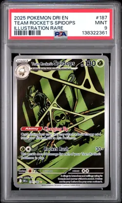 2025 POKEMON DRI EN-DESTINED RIVALS #187 TEAM ROCKET'S SPIDOPS PSA 9 - Image 1