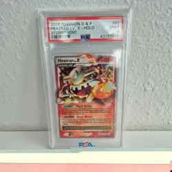 2008 POKEMON DIAMOND & PEARL STORMFRONT #97 HEATRAN LV.X-HOLO PSA 9 - Image 1