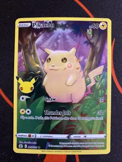 FULL ART Pikachu 005/025 Pokemon 25th Anniversary Celebrations Holo Foil - LP - Image 1