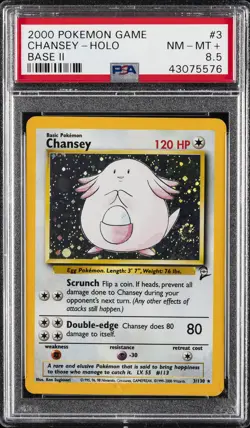 2000 POKEMON BASE SET 2 #3 CHANSEY-HOLO PSA 8.5 - Image 1