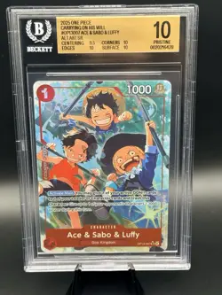 Ace & Sabo & Luffy (Alternate Art) OP13-007 Carrying On His Will Foil BGS 10 - Image 1