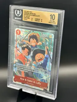 Ace & Sabo & Luffy (Alternate Art) OP13-007 Carrying On His Will Foil BGS 10 - Image 3