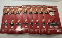 One Piece OP-13 Carrying on His Will Sleeved Booster Packs Lot of 8 - Image 1
